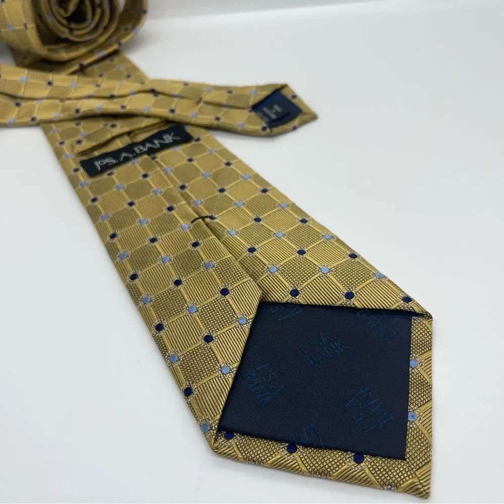 JoS A Bank Gold Black Silk Necktie NWOT Career Office
